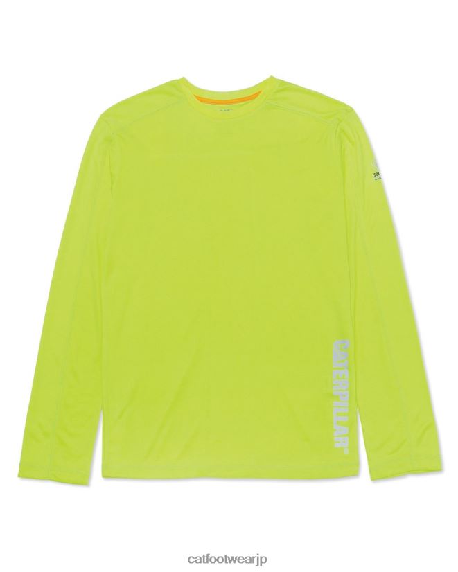 クールマックス長袖Tシャツ ハイビズイエロー 男性 N2JB0V233 Caterpillar |トップス＆アウター