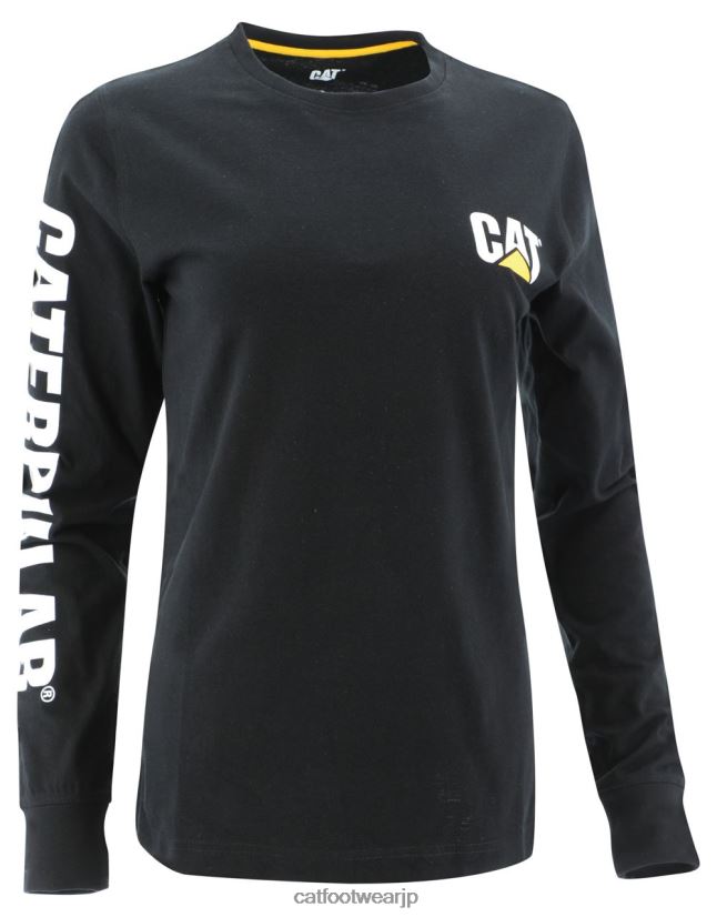トレードマークバナー長袖Tシャツ 黒 女性 N2JB0V319 Caterpillar |トップス＆アウター