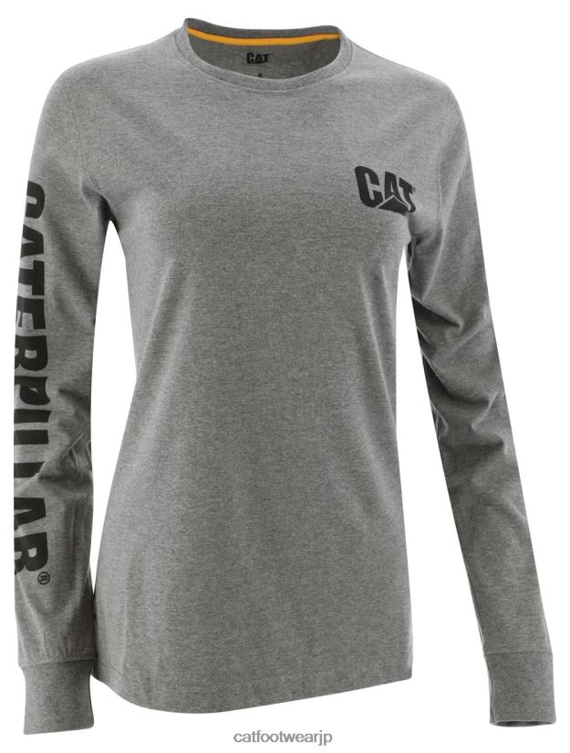 トレードマークバナー長袖Tシャツ ダークヘザーグレー 女性 N2JB0V320 Caterpillar |トップス＆アウター